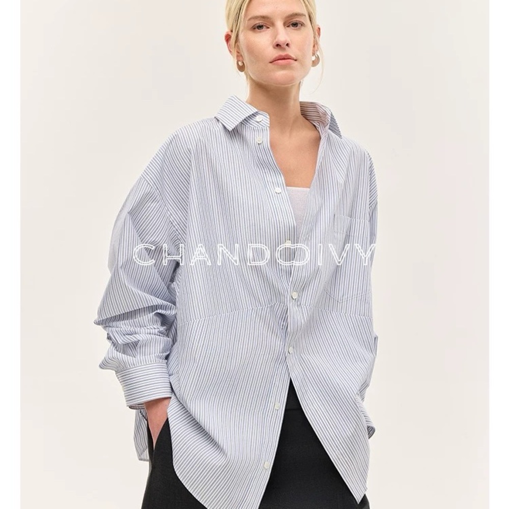 Striped Blue Oversized Shirt